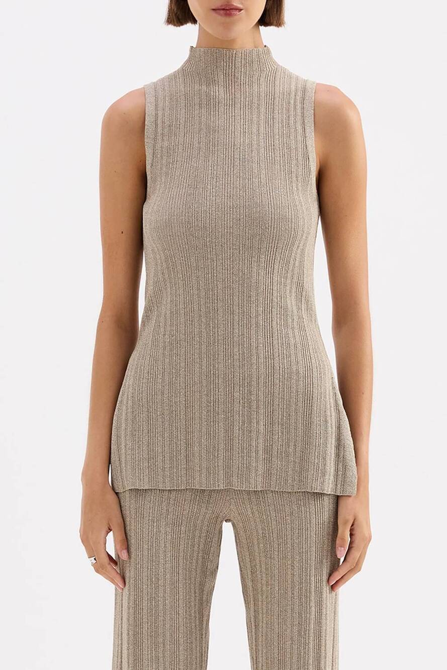 NEW NUDE LUCY collins knit tunic top in oat marie